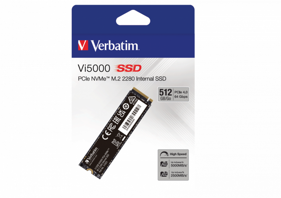 Verbatim 512 GB Dahili M.2 SSD VI5000 PCIE4 4500MB/S - 5000MB/S-(31825)