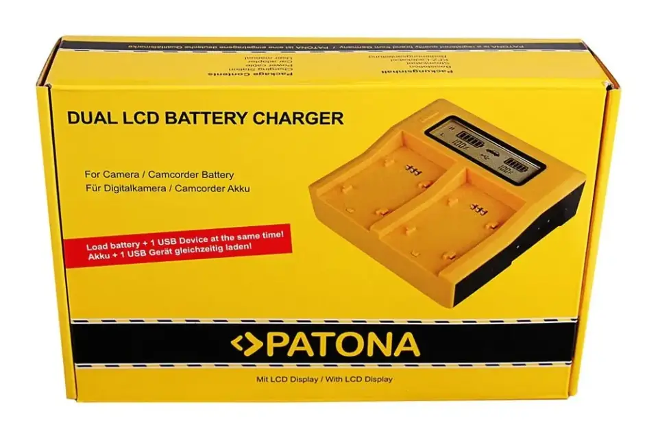 Patona 7525 NP-FM50, NP-F550, NP-F750, NP-F970 Sony Dual LCD USB Şarj Cihazı