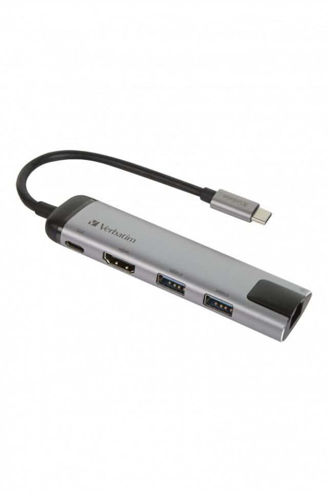 Verbatim USB-C Multiport Hub / 2x USB 3.0, HDMI, Gigabit Ethernet