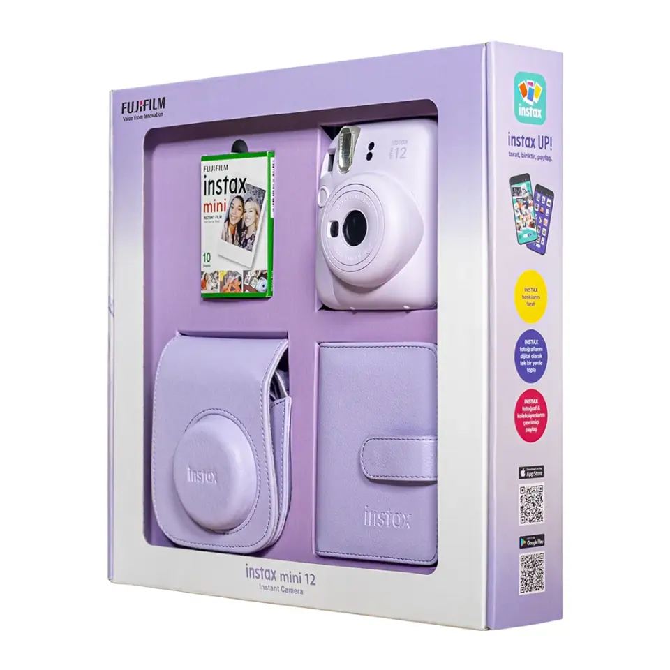 Instax Mini 12 Fotoğraf Makinesi Lila Bundle Box