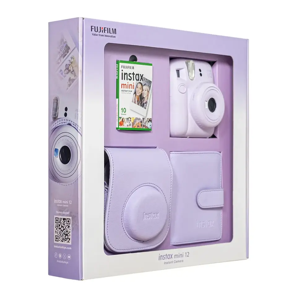 Instax Mini 12 Fotoğraf Makinesi Lila Bundle Box