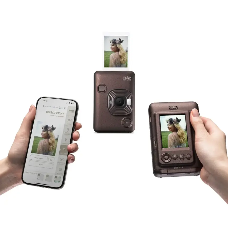 Instax Mini LiPlay Fotoğraf Makinesi Deep Bronze + 20'li Film ve Çanta Set