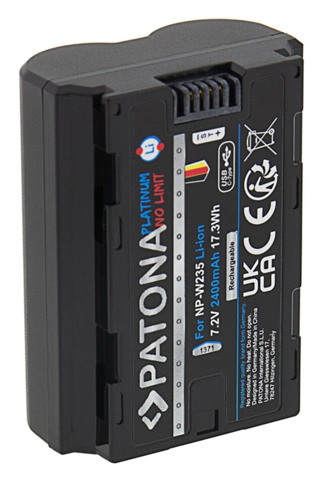 Patona 1371 Platinyum USB-C  Girişli Batarya Fuji Finepix NP-W235 X-T4