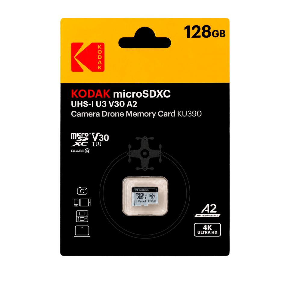 Kodak 128GB Micro SD UHS-I U3/V30/A1 Drone İçin KU390