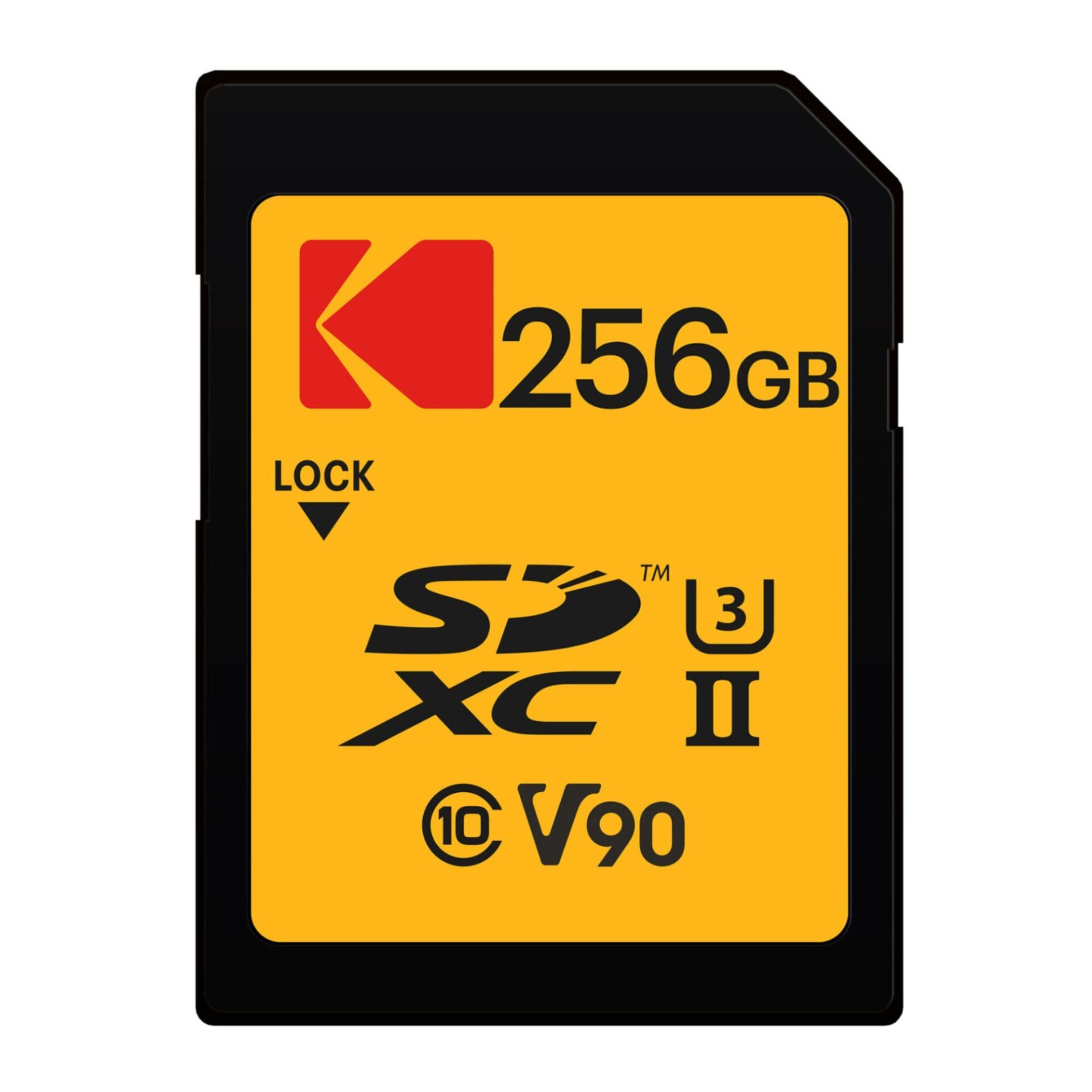 Kodak 256GB SD UHS-II U3 V90 Hafıza Kartı (280MB/s - 240MB/s)