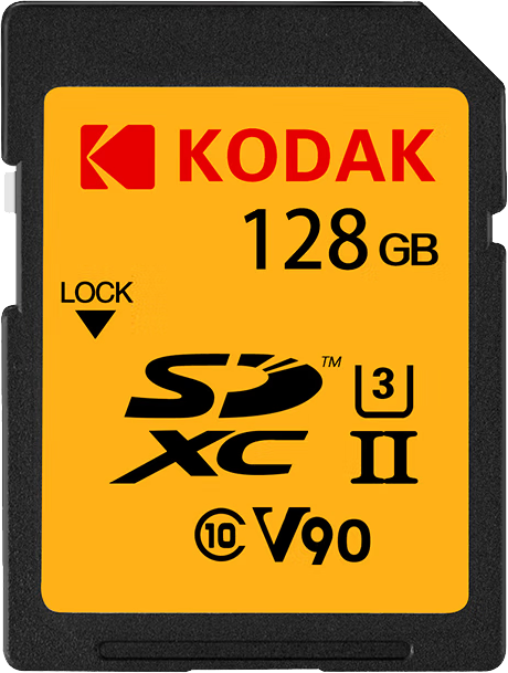 Kodak 128GB SD UHS-II U3 V90 Hafıza Kartı (280MB/s - 240MB/s)