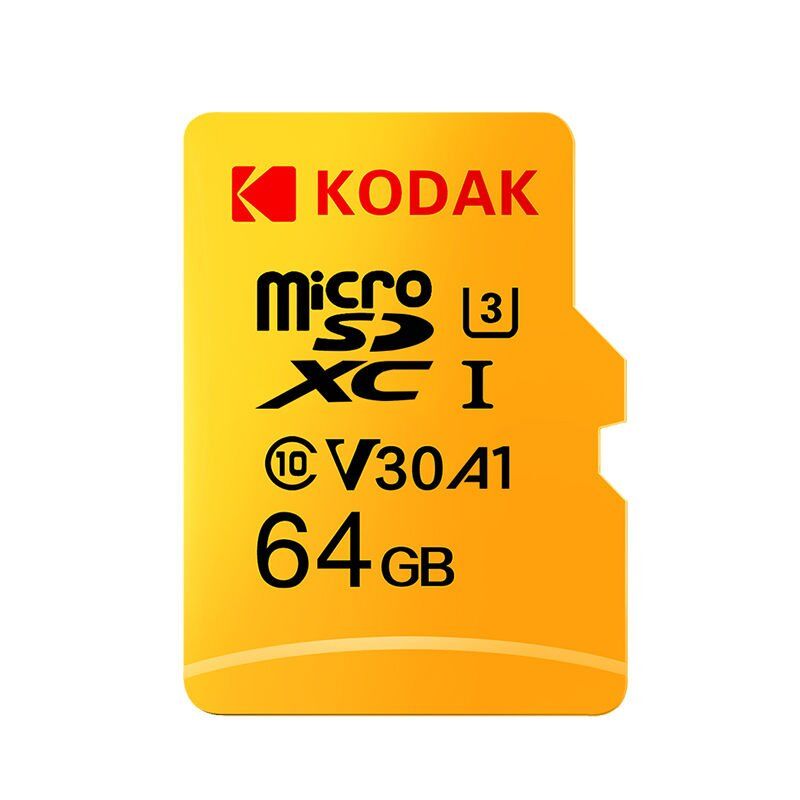 Kodak 64GB Micro SD UHS-I U3/V30/A1 Yellow Kart + Adaptör