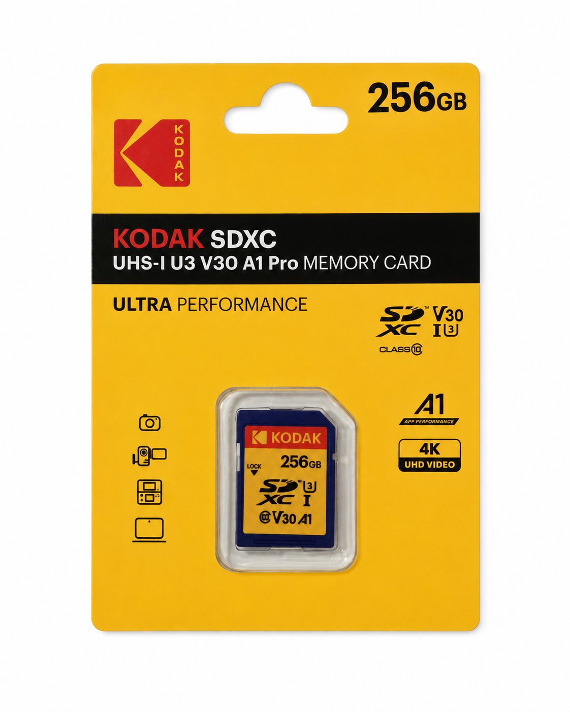 Kodak 256GB SD UHS-I U3 V30PRO Hafıza Kartı