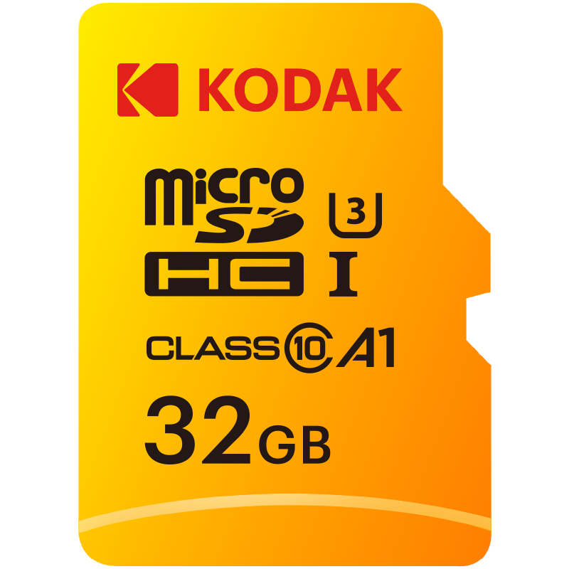 Kodak 32GB Micro SD UHS-I U3/V30/A1 Hafıza Kartı + Adaptör (Sarı)