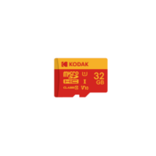 Kodak 32GB Micro SD UHS-I U3/V30/A1 Hafıza Kartı + Adaptör (Kırmızı)