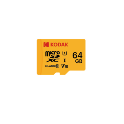 Kodak 64GB Micro SD UHS-I C10 U1 V10 Kart + Adaptör (Sarı)