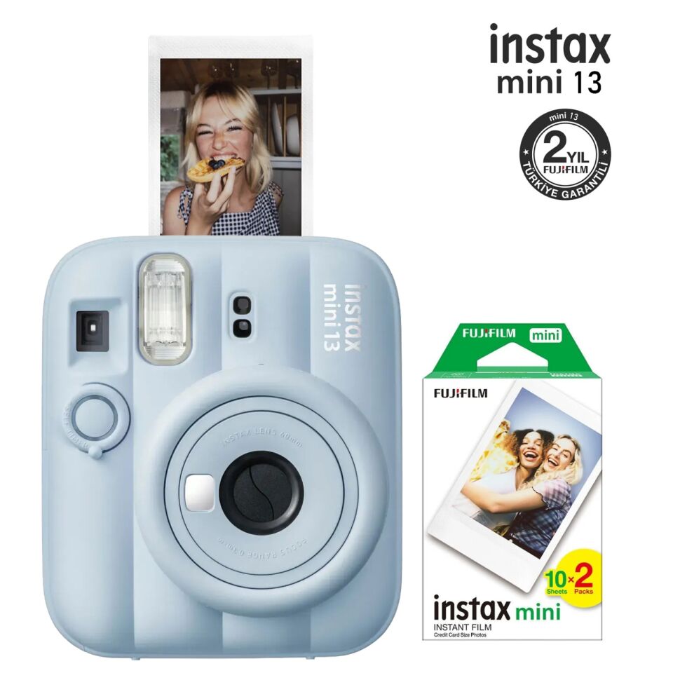 Instax Mini 13 Fotoğraf Makinesi Mavi ve 20'li Film