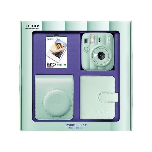 Instax Mini 13 Fotoğraf Makinesi Yeşil Bundle Box