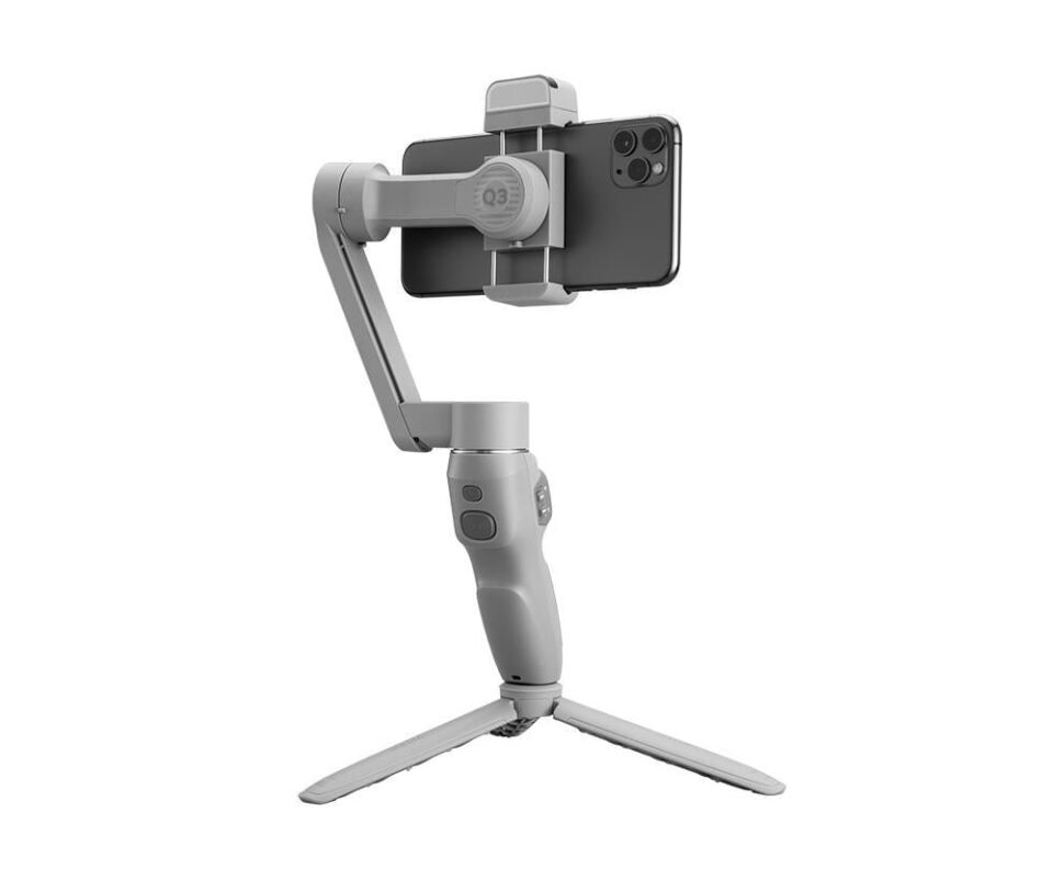 Zhiyun Smooth Q3 3 Eksenli Akıllı Telefon Gimbalı – Katlanabilir + Dahili LED Işıklı + 15 Saat Pil