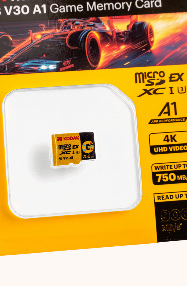 Kodak 256GB UHS-I U3/V30/A1 Express Micro SD Oyun Kartı SD7.1 (900MB/s-750MB/s)