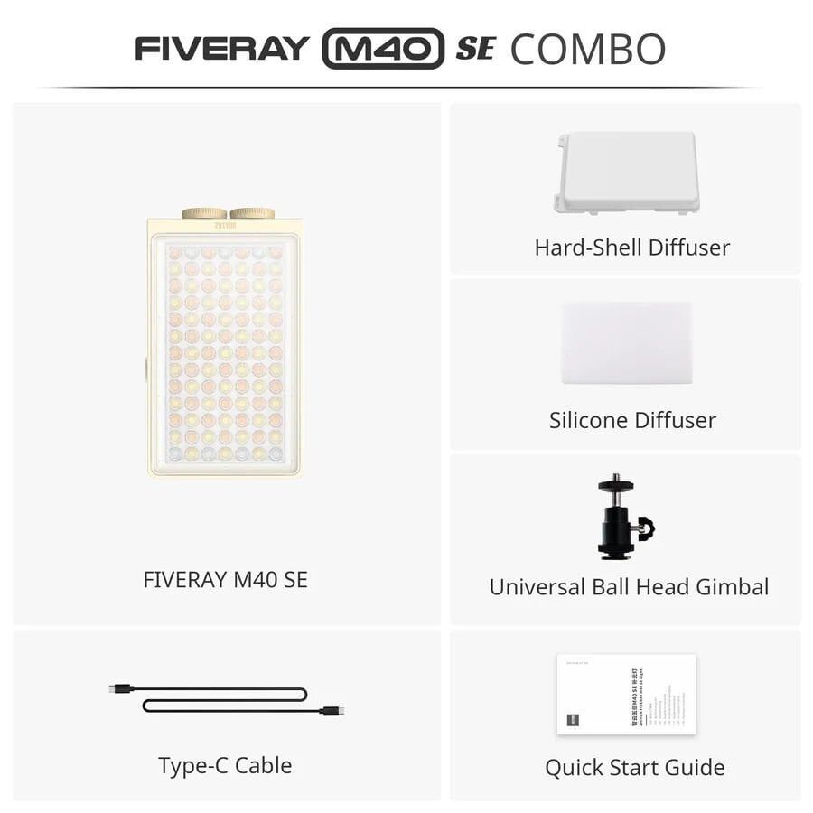 Zhiyun Fiveray M40 se Combo Paket