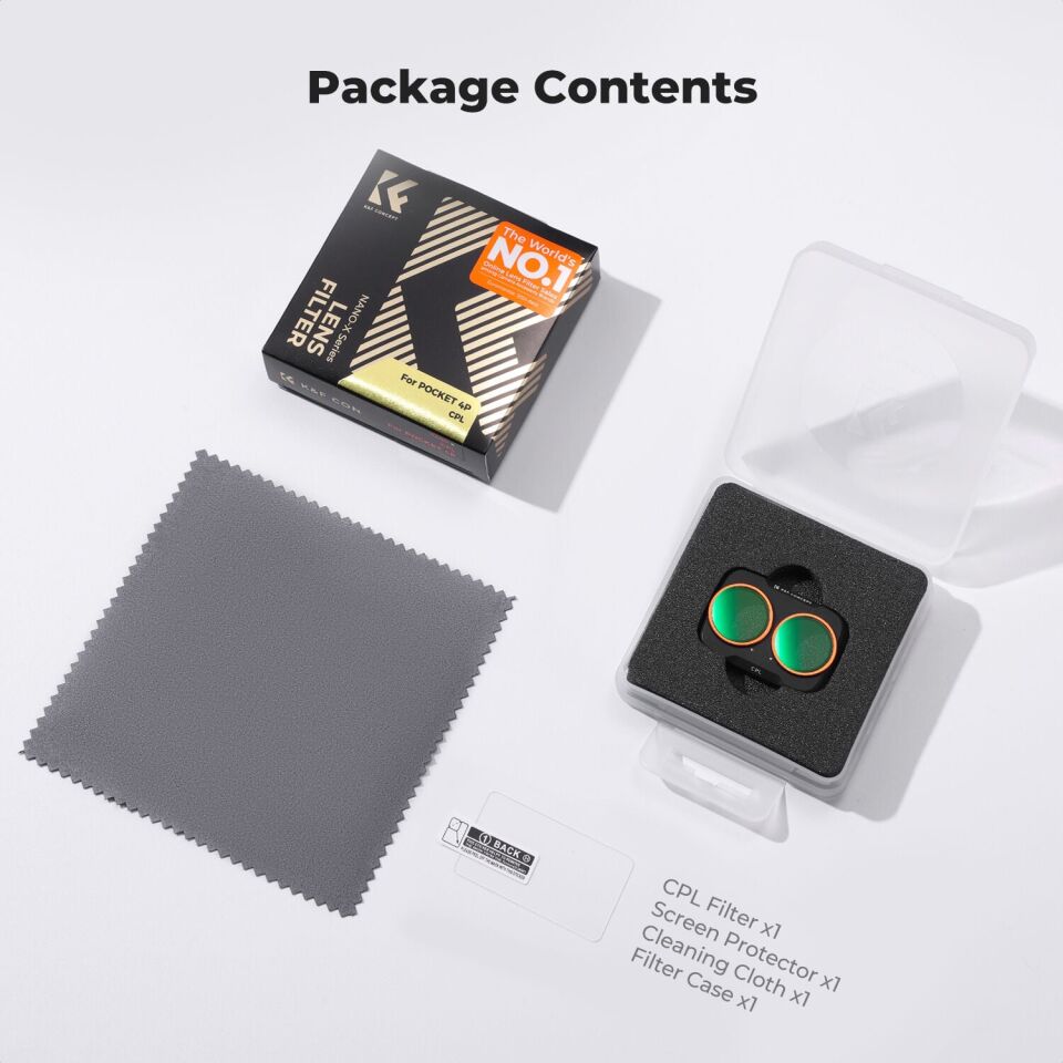K&F Concept Dji Osmo Pocket 4P İçin Polarize (CPL) Filtre (Plastik )