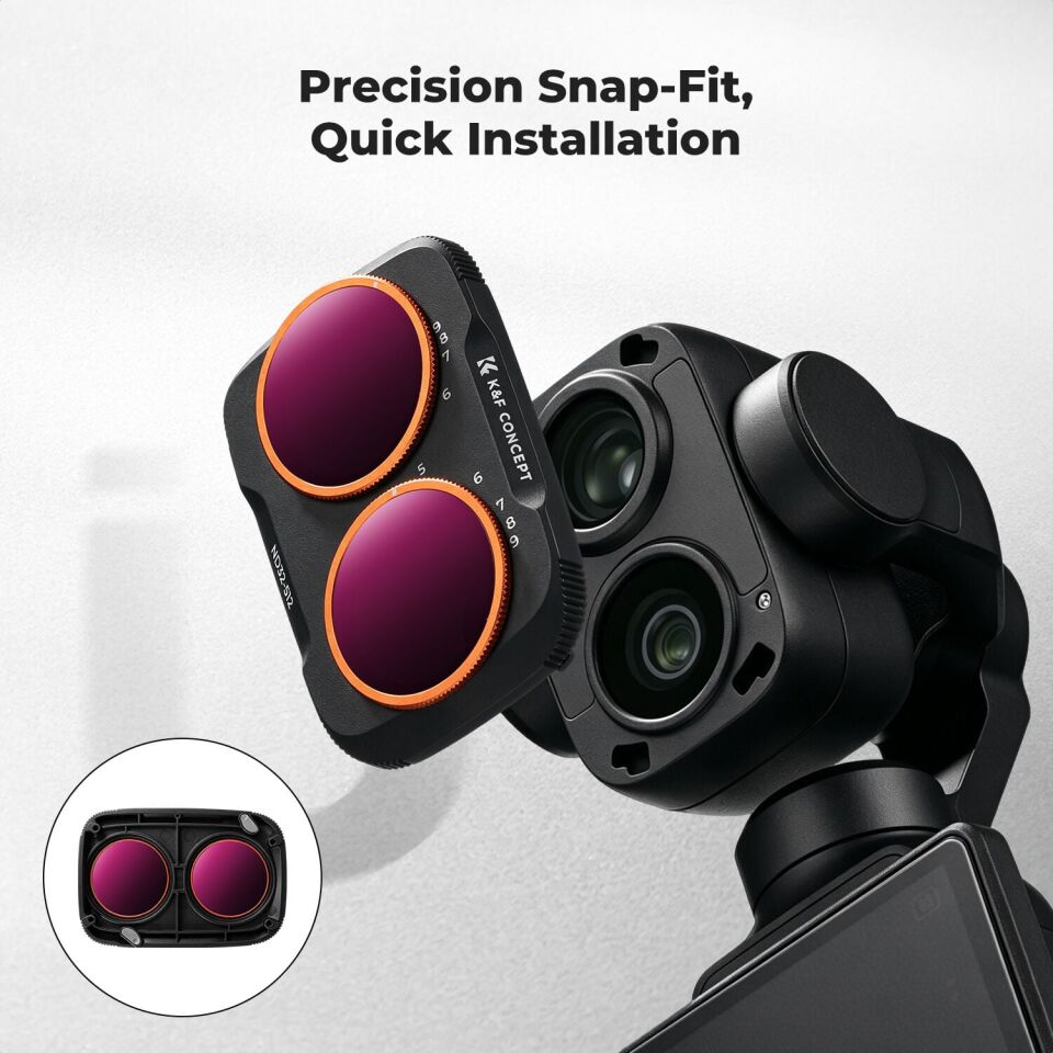 K&F Concept Dji Osmo Pocket 4P İçin Değişken ND Filtre (ND32-512)(Plastik)