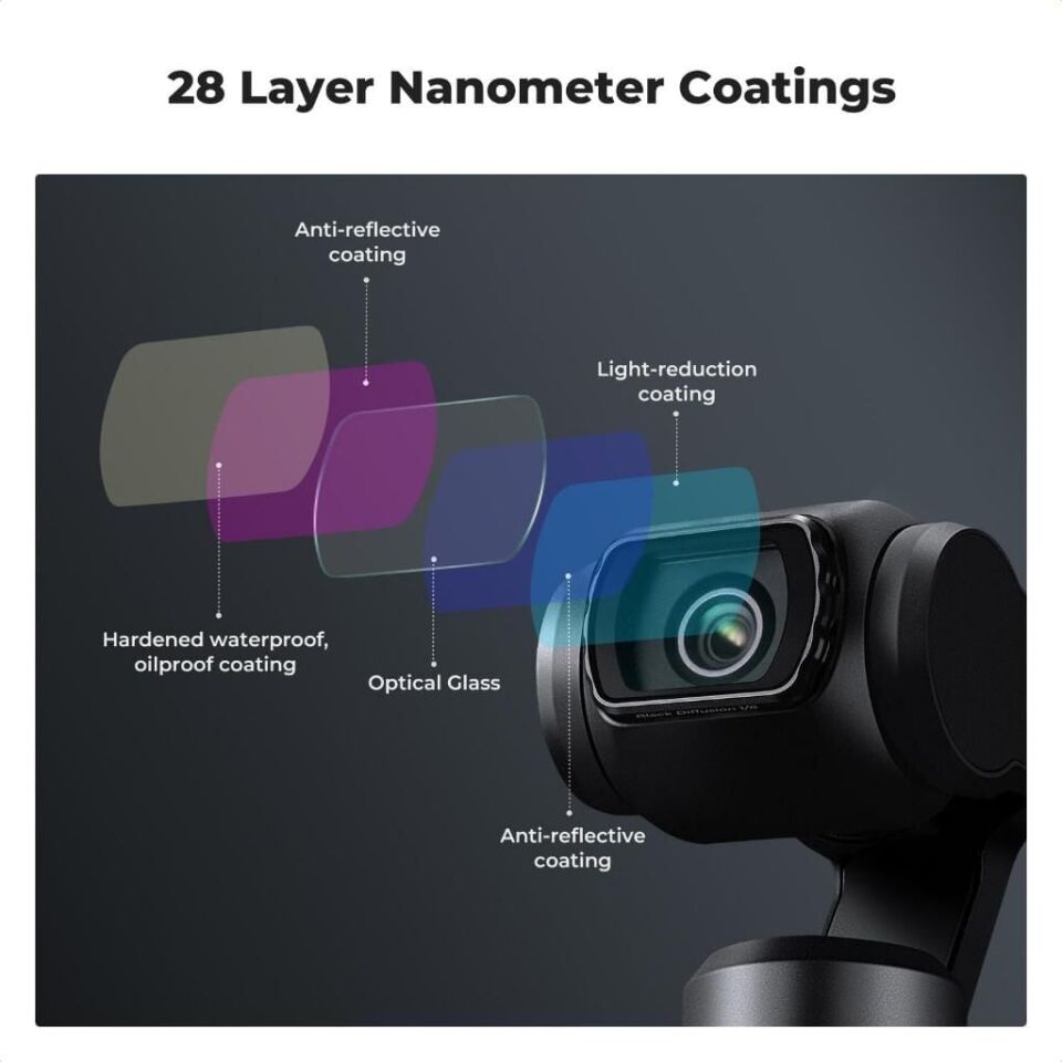 K&F Concept Dji Osmo Pocket 4P İçin 7 Parça ND Filtre Seti (ND8, ND16, ND32, ND64, ND128, ND256, ND1000)
