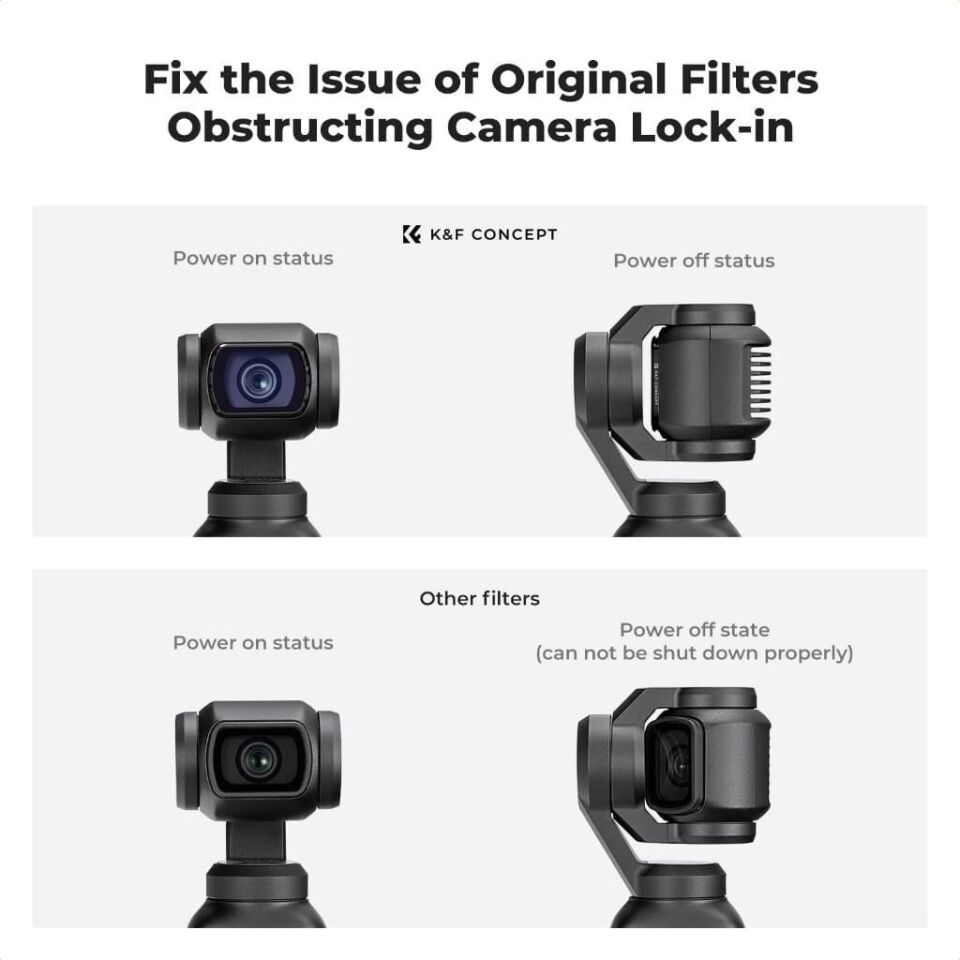 K&F Concept Dji Osmo Pocket 4P İçin 7 Parça ND Filtre Seti (ND8, ND16, ND32, ND64, ND128, ND256, ND1000)