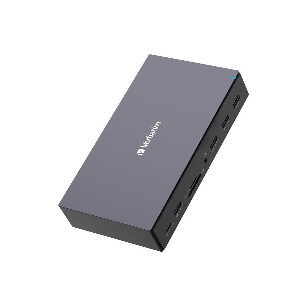 Verbatim 17 Port USB-C Bağlantılı Çoklayıcı Dock  1 x 8K HDMI, 2 x 4K HDMI, 2 x Dis-Port, 1 x RJ45, 1 x Usb-A 3.2 Gen2, 2 x Usb