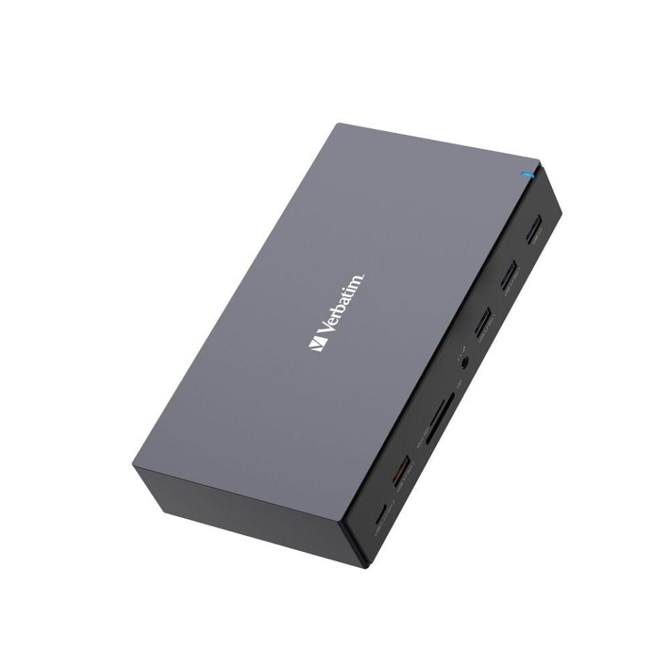 Verbatim 17 Port USB-C Bağlantılı Çoklayıcı Dock  1 x 8K HDMI, 2 x 4K HDMI, 2 x Dis-Port, 1 x RJ45, 1 x Usb-A 3.2 Gen2, 2 x Usb