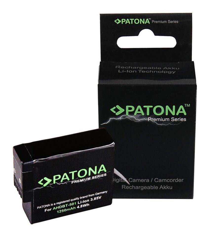 Patona 1268 Premium Batarya GoPro Hero 5 Black AABAT-001 AHDBT-501 Hero 6 Hero 7