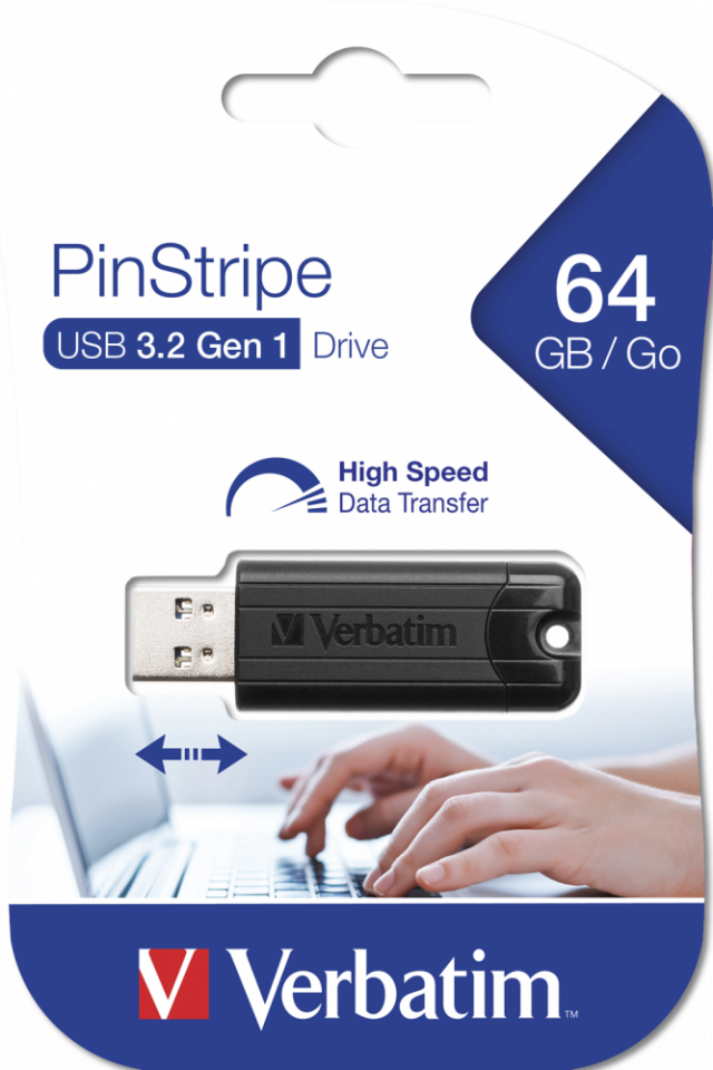 Verbatim 64 GB Pinstripe Usb-A 2.0 Flash Bellek Siyah Renk-(49318)