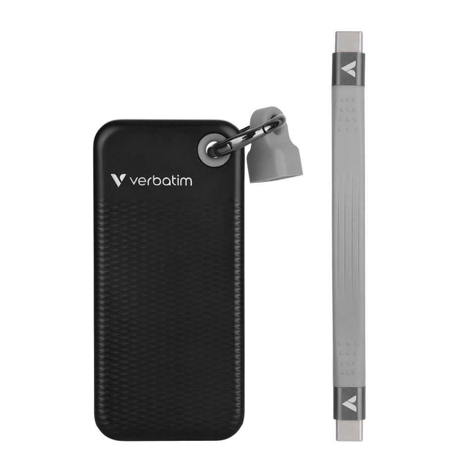 Verbatim 1 TB Pocket Mini Taşınabilir SSD Usb 3.2 - 1000MB/S-1000MB/S Siyah/ Gri Kablo Dahil-(32190)