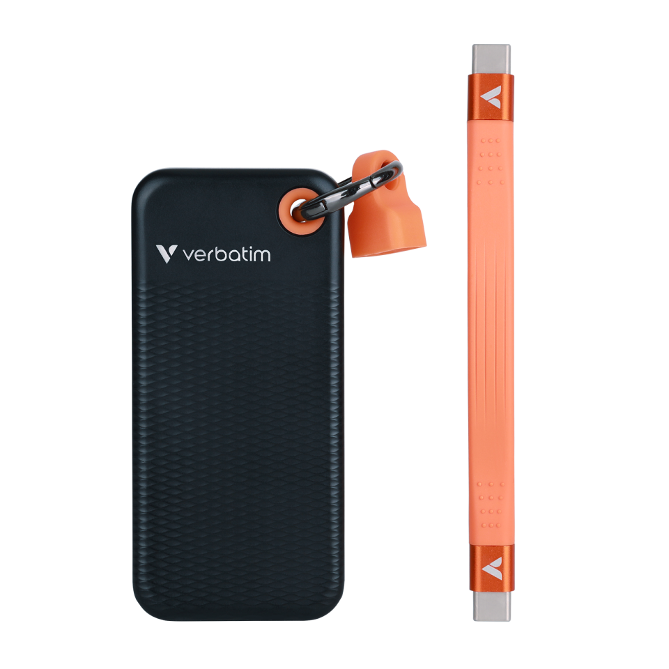 Verbatim 1 TB Pocket Mini Taşınabilir SSD Usb 3.2 - 1000MB/S-1000MB/S Siyah/ Turuncu Kablo Dahil