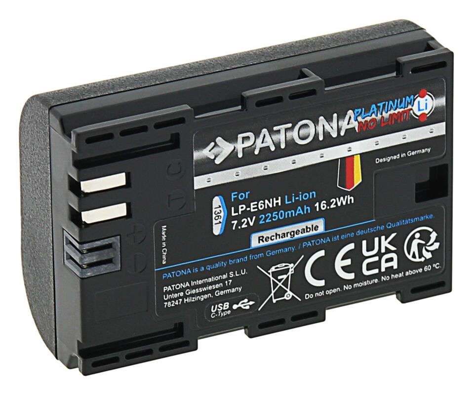 Patona 1361 Platinum Usb-C Girişli Batarya Canon LP-E6NH