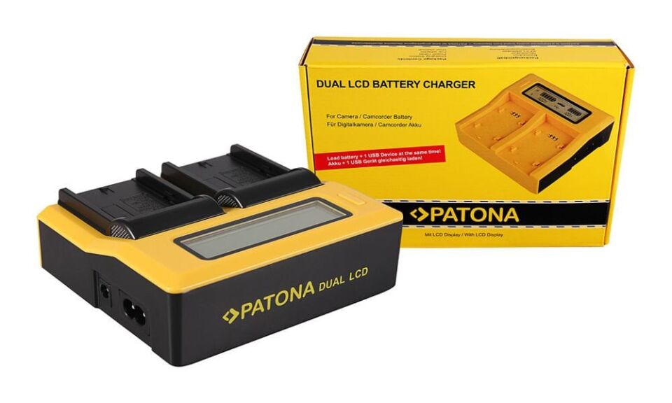 Patona 7525 Standart Seri İkili Lcd Usb Şarj Aleti Sony Np-Fm50 Np-F550 Np-F750 Np-F970