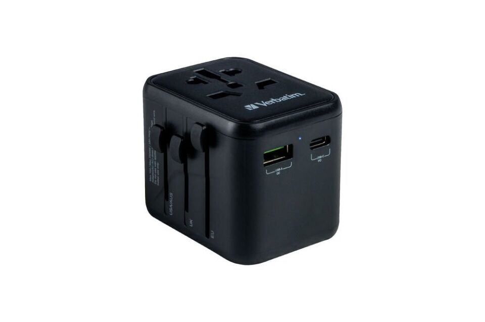 Verbatim Evrensel Seyahat Şarj Adaptörü  UTA-02 20W 1 x Usb-A 1x  Usb-C-(49544)