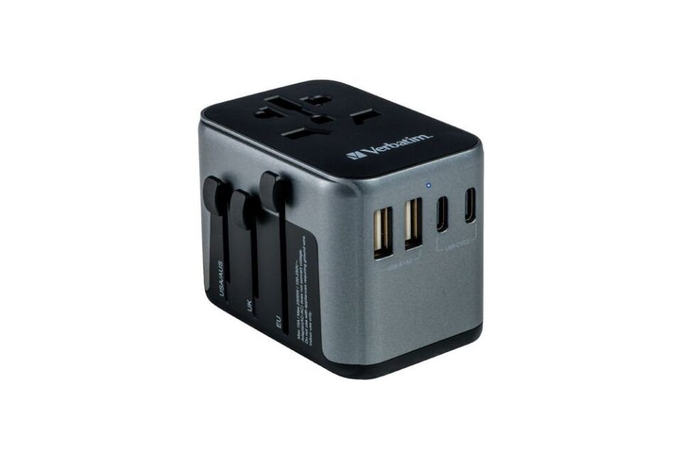 Verbatim Evrensel Seyahat Şarj Adaptörü UTA-03 2 x Usb-C ve 2 x Usb-A-(49545)